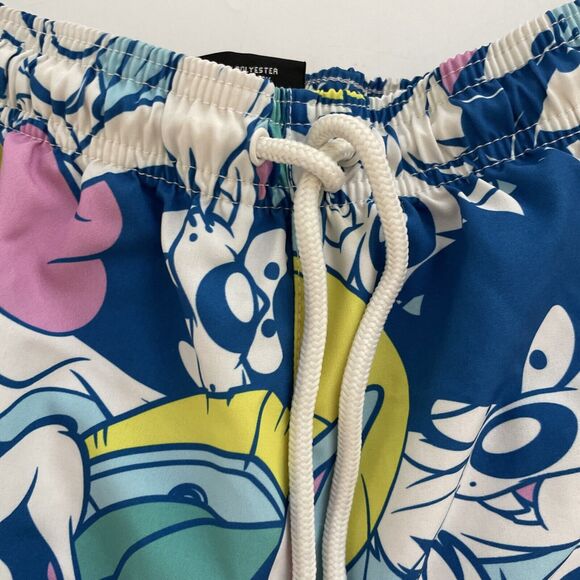 Vintage Looney Tunes Swim Trunks All Over Print Beachy Surf Medium - Picture 2 of 11